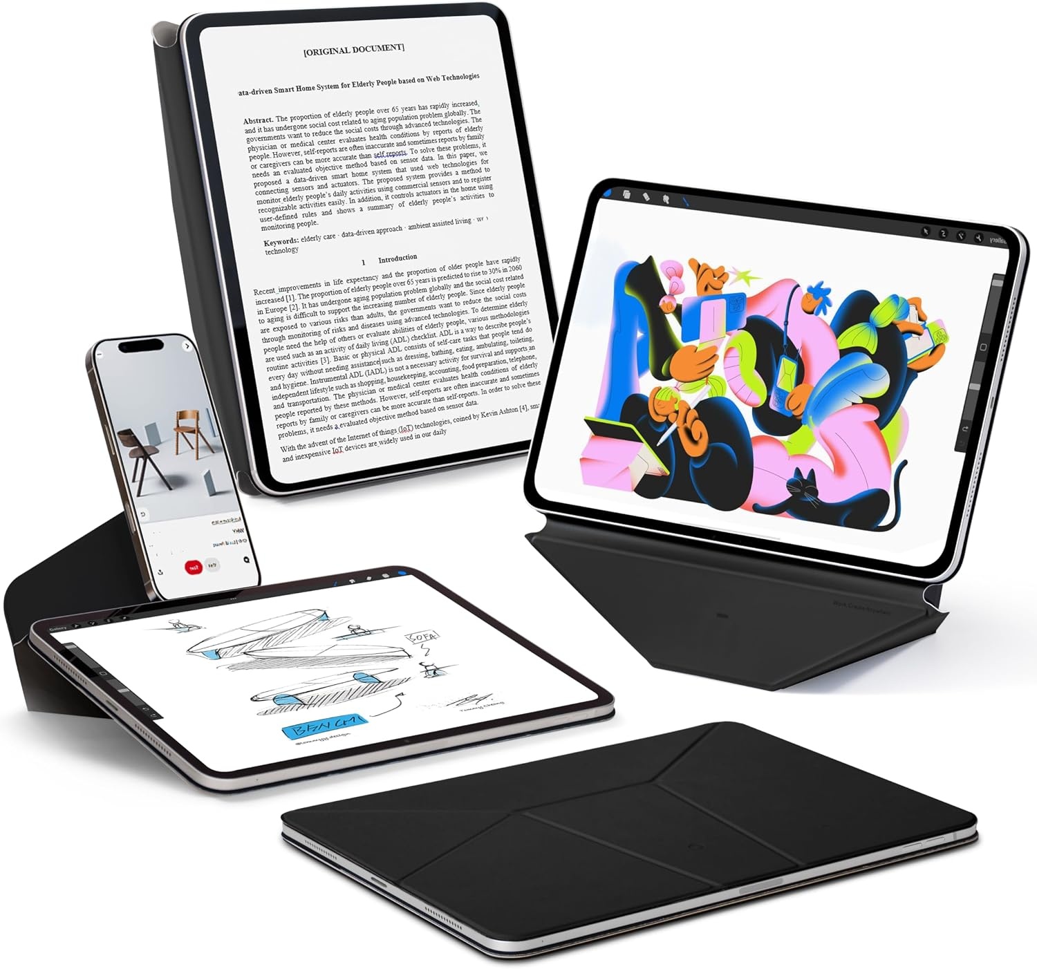 Hoes voor iPad mini 6/7 (8,3 inch) - Panna Cotta/Vergeet Jeans - 33% Korting