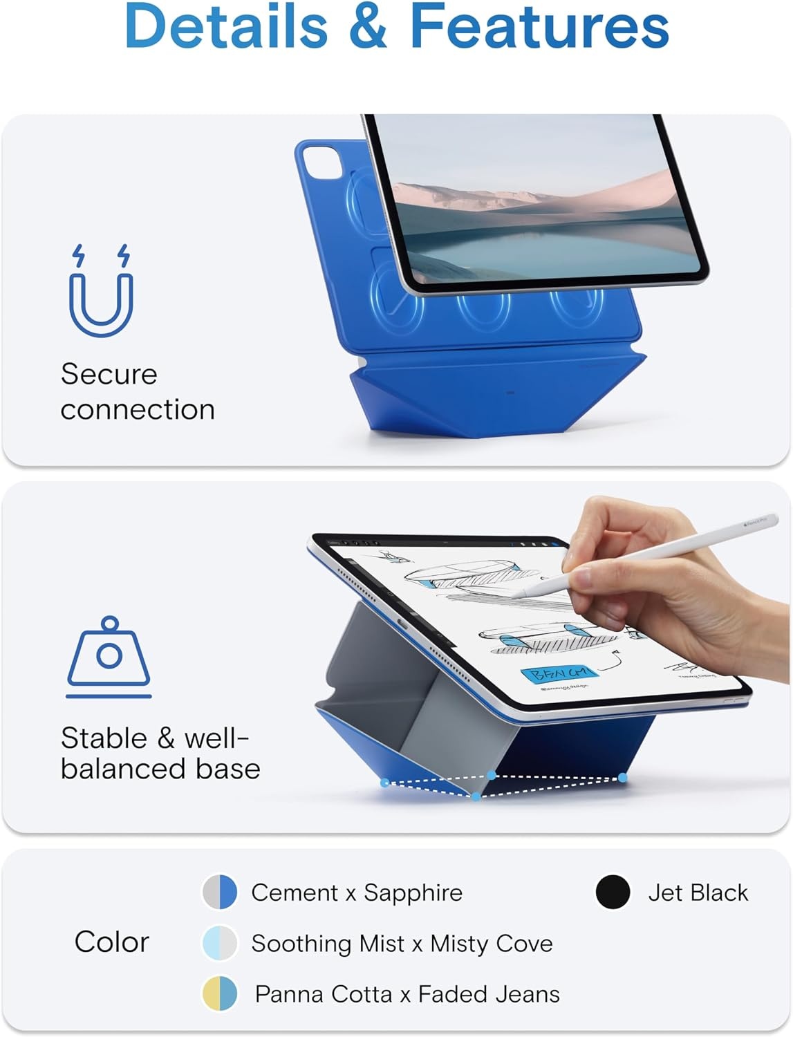 Hoes voor iPad mini 6/7 (8,3 inch) - Panna Cotta/Vergeet Jeans - 33% Korting