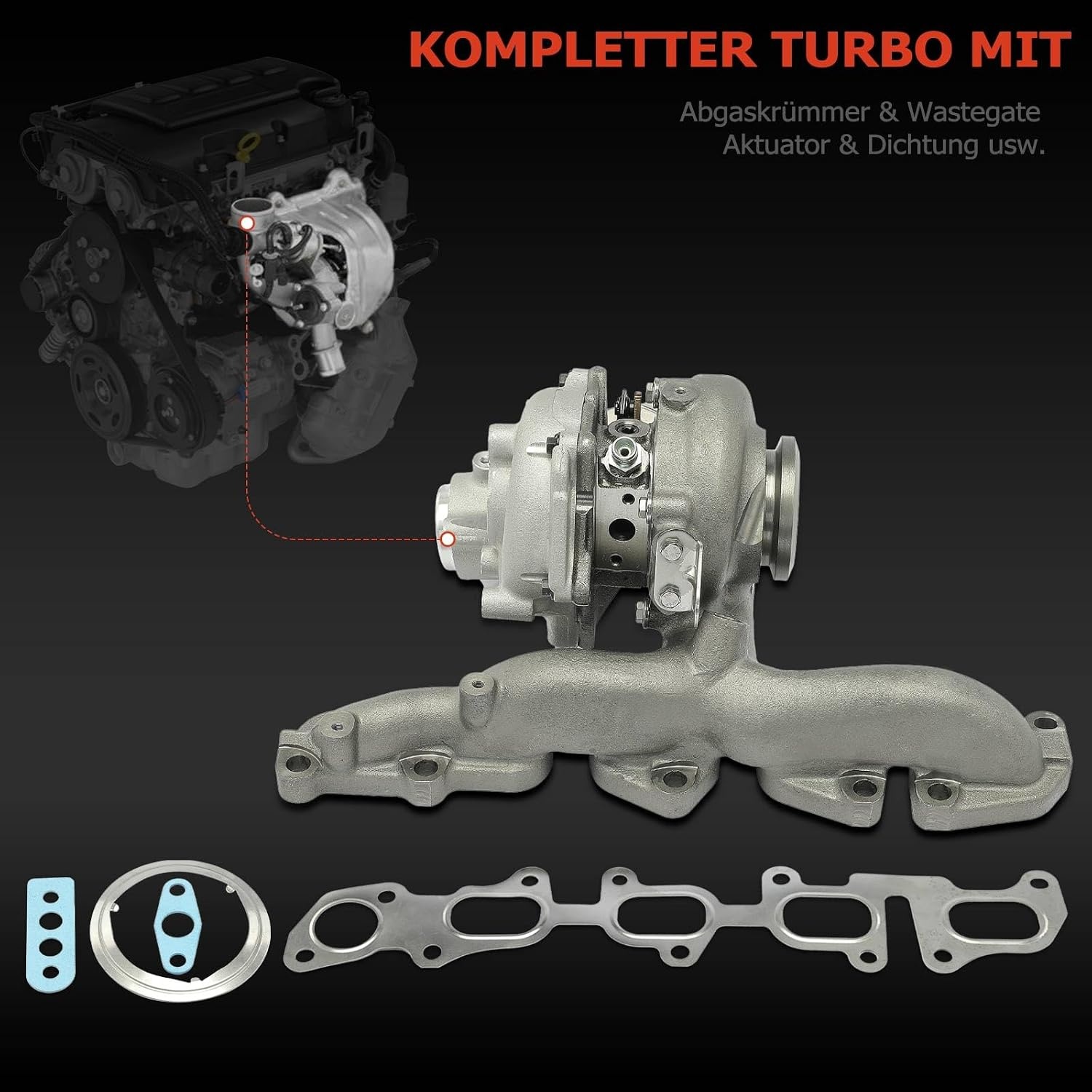 Turbocompressor 2.0L geschikt voor Audi A4 A5 A6 Q5, VW Passat Tiguan Touran, Seat Ateca, Skoda Karoq Kodiaq (2013-2024) | OE 04L253010S - 35% Korting