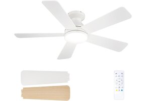 Stille Plafondventilator 107cm met Dimbare LED & Afstandsbediening - 34% Korting!