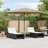 Bruine Parasol 388x388 cm - Stalen Paal - 34% Korting