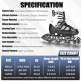 Verstelbare Inline Skates Maat M Zwart/Wit met Lichtgevende Wielen - 33% Korting