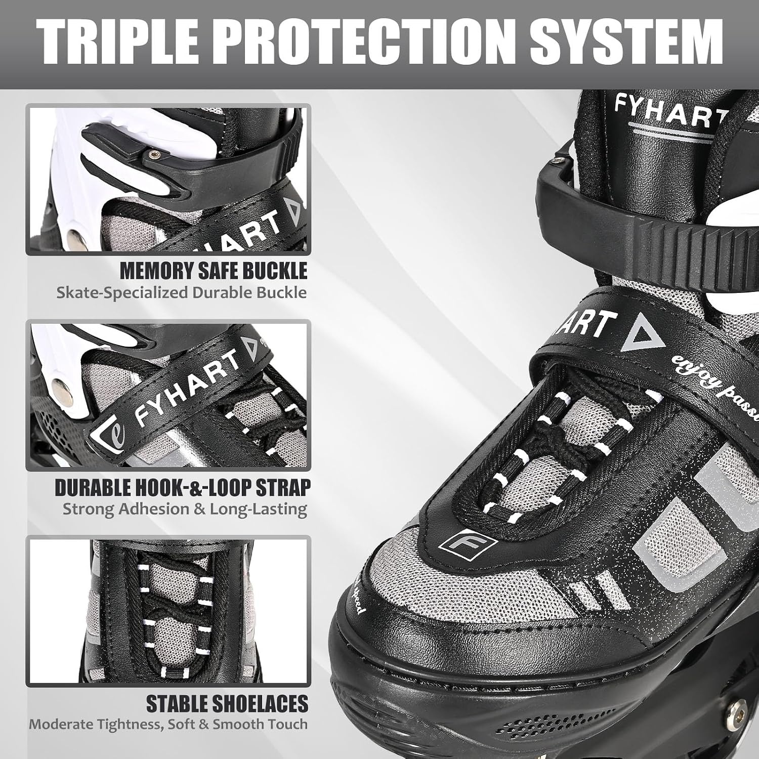 Verstelbare Inline Skates Maat M Zwart/Wit met Lichtgevende Wielen - 33% Korting