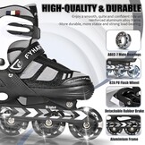 Verstelbare Inline Skates Maat M Zwart/Wit met Lichtgevende Wielen - 33% Korting