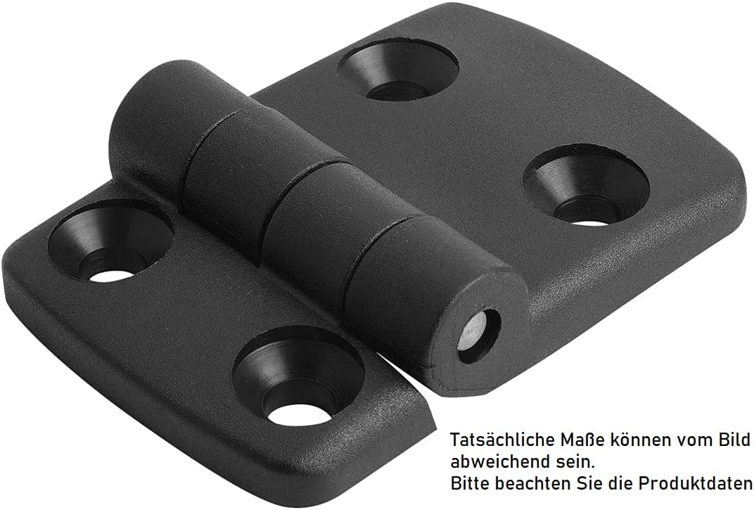 Zwarte Scharnieren (4 stuks) - Thermoplast & RVS - 31% Korting