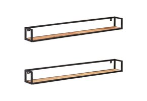 vidaXL Wandschappen 2 st. Massief Acaciahout 63% Korting