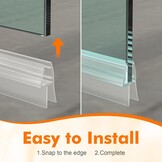 Glazen Douchestrip PVC Transparant 80 cm - 2 Stuks | 37% Korting