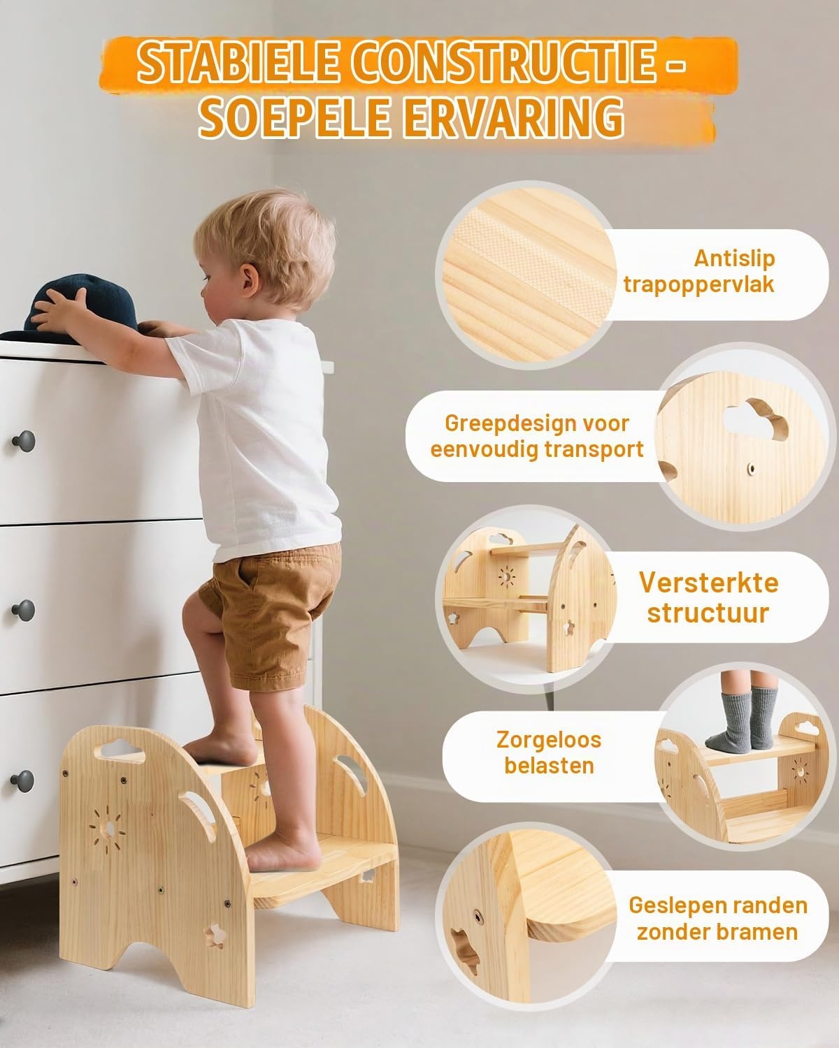 Houten Kinder Trapkruk met 2 Treden - 28% Korting!