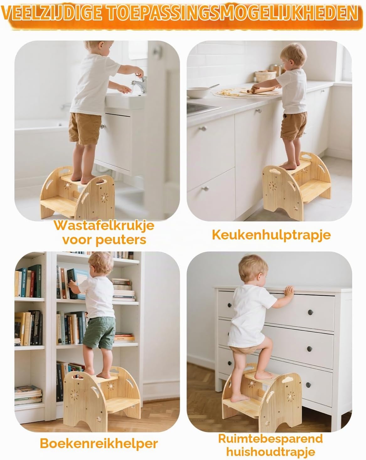 Houten Kinder Trapkruk met 2 Treden - 28% Korting!