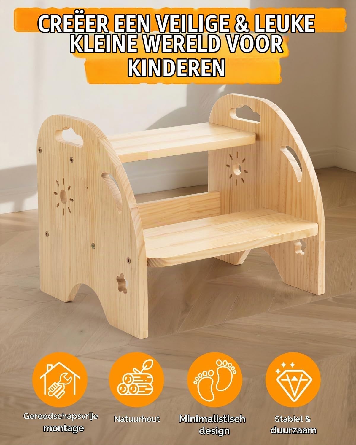 Houten Kinder Trapkruk met 2 Treden - 28% Korting!