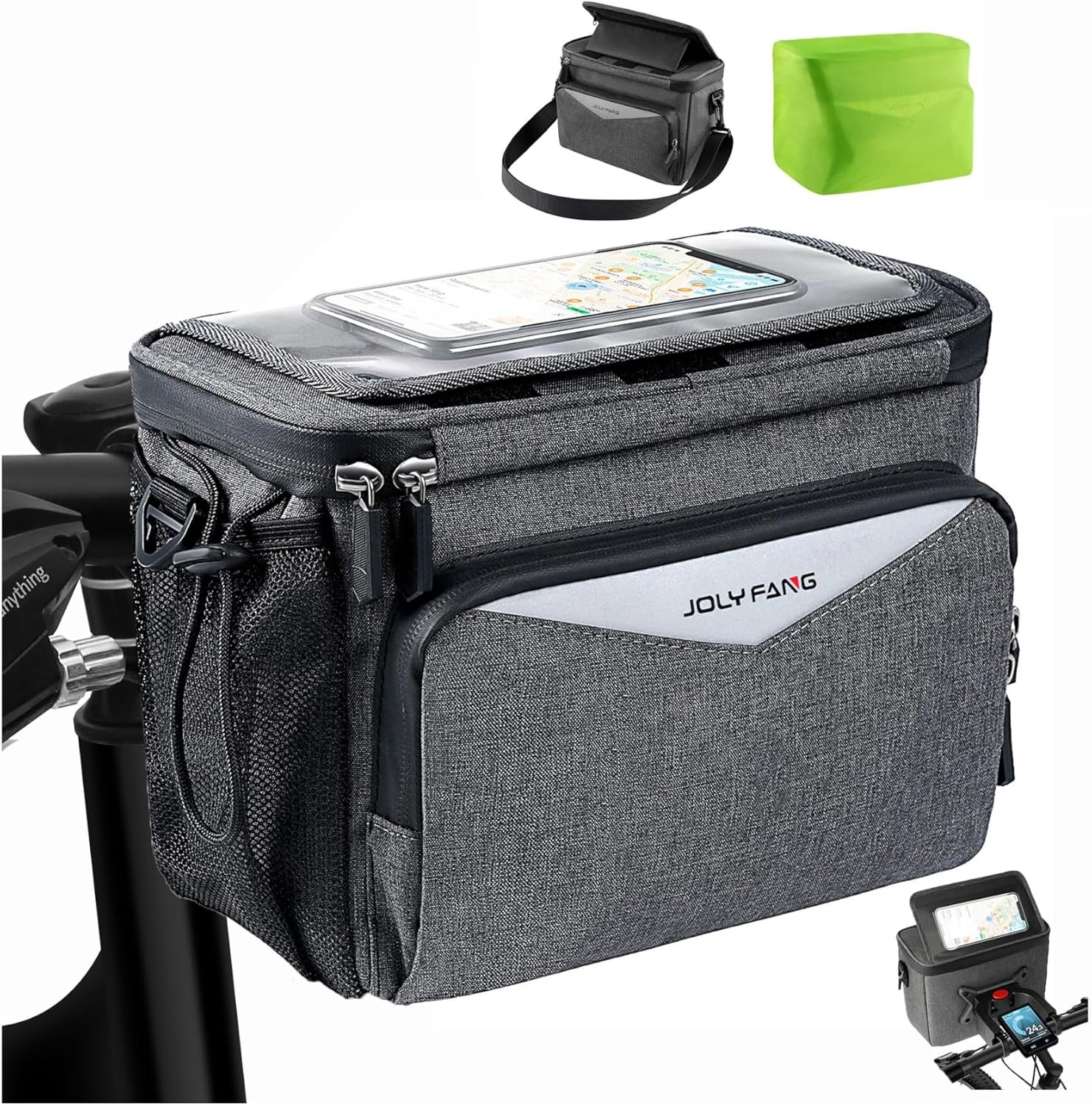 Stuurtas Fietstas Grijs Waterdicht 5.2L - 32% Korting