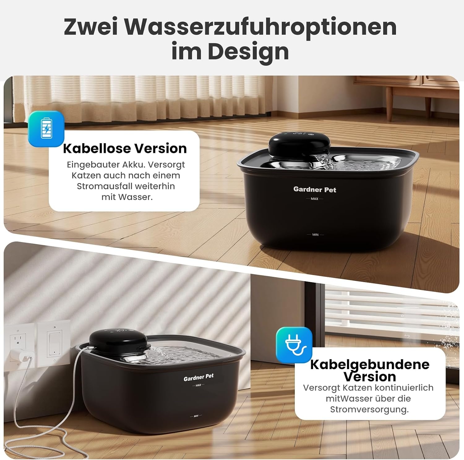 Draadloze Drinkfontein Hond Kat 3,8L Wit - 32% Korting