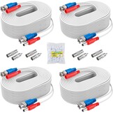 4x 30m CCTV Kabel BNC/DC Wit - 33% Korting