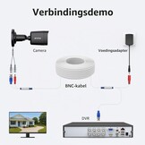 4x 30m CCTV Kabel BNC/DC Wit - 33% Korting
