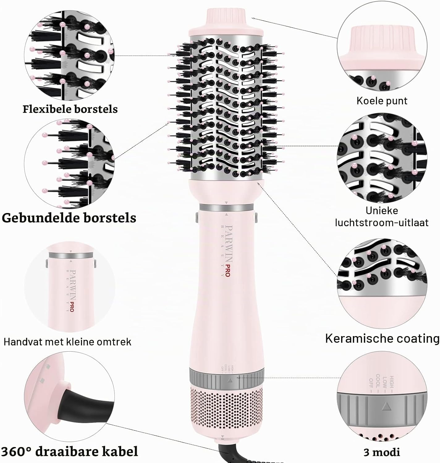 Heteluchtborstel 4-in-1 set - Drogen, Gladmaken, Volume & Stylen - 33% Korting