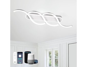 LED Plafondlamp 79cm Wit Metaal Acryl met Afstandsbediening - 34% Korting