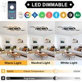 LED Plafondlamp 79cm Wit Metaal Acryl met Afstandsbediening - 34% Korting
