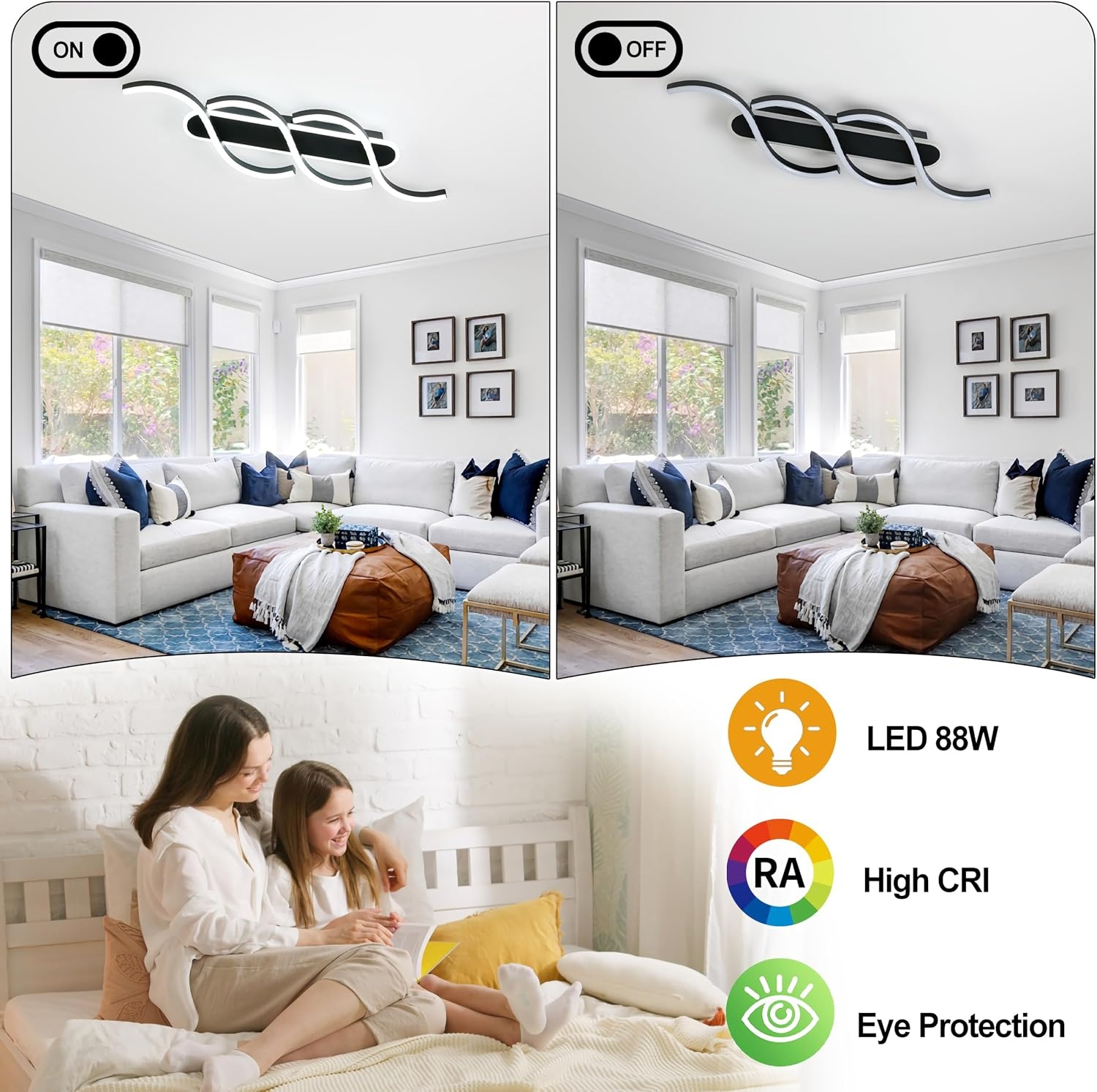 LED Plafondlamp 79cm Wit Metaal Acryl met Afstandsbediening - 34% Korting
