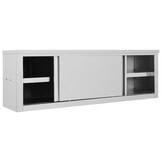 Keukenwandkast RVS met Schuifdeuren 150x40x50 cm - 60% Korting