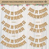 Gouden Trouwbanner Slinger - Feestdecoratie Bruiloft & Verloving - M - 16,5 x 16,5 cm