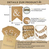 Gouden Trouwbanner Slinger - Feestdecoratie Bruiloft & Verloving - M - 16,5 x 16,5 cm