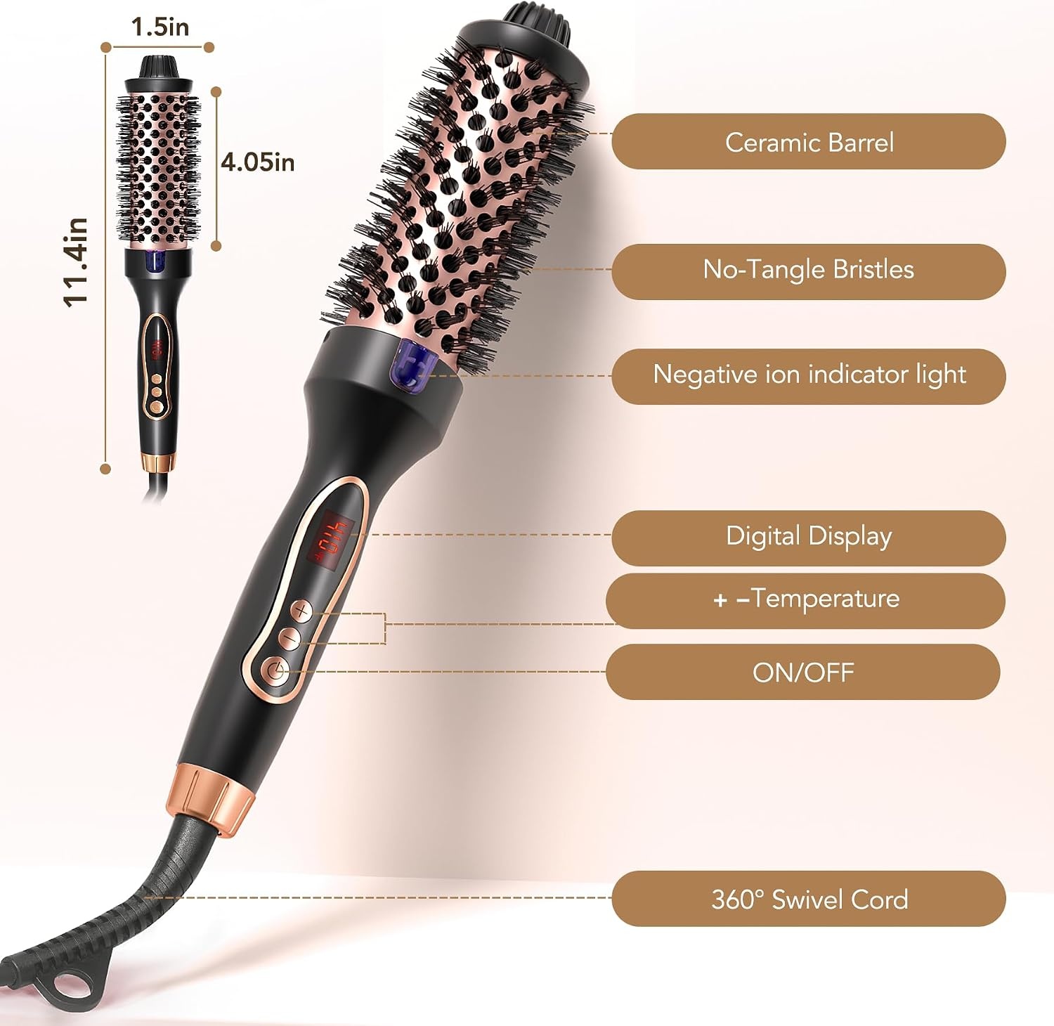2-in-1 Thermoborstel met Ionentechnologie - 32% Korting!