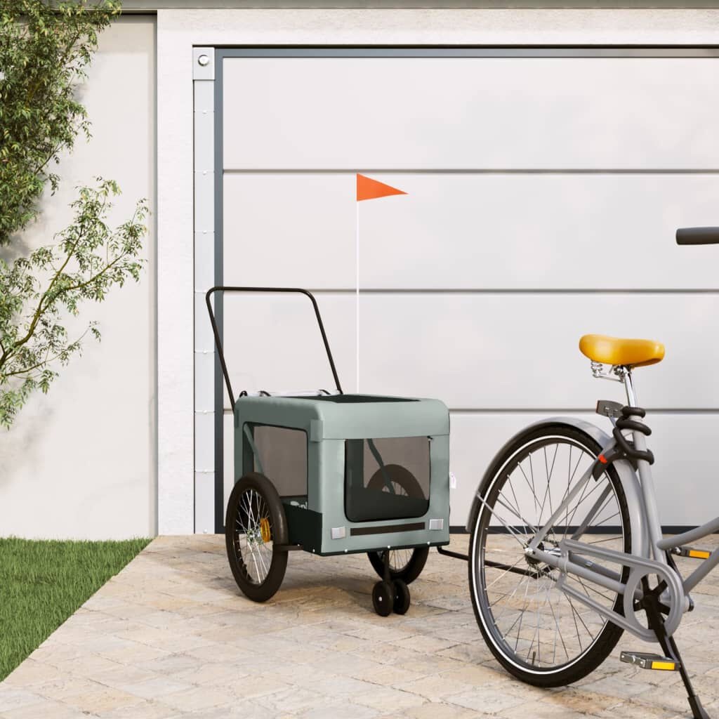 Hondenfietskar Grijs/Zwart Oxford Stof & IJzer - 34% Korting