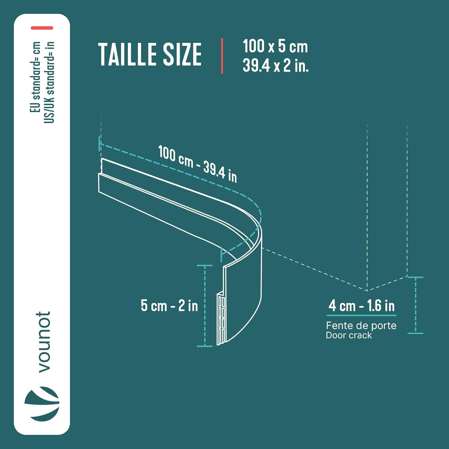 VOUNOT Bruine Deurstrip 100x5 cm - Bespaar Energie met 46% Korting!