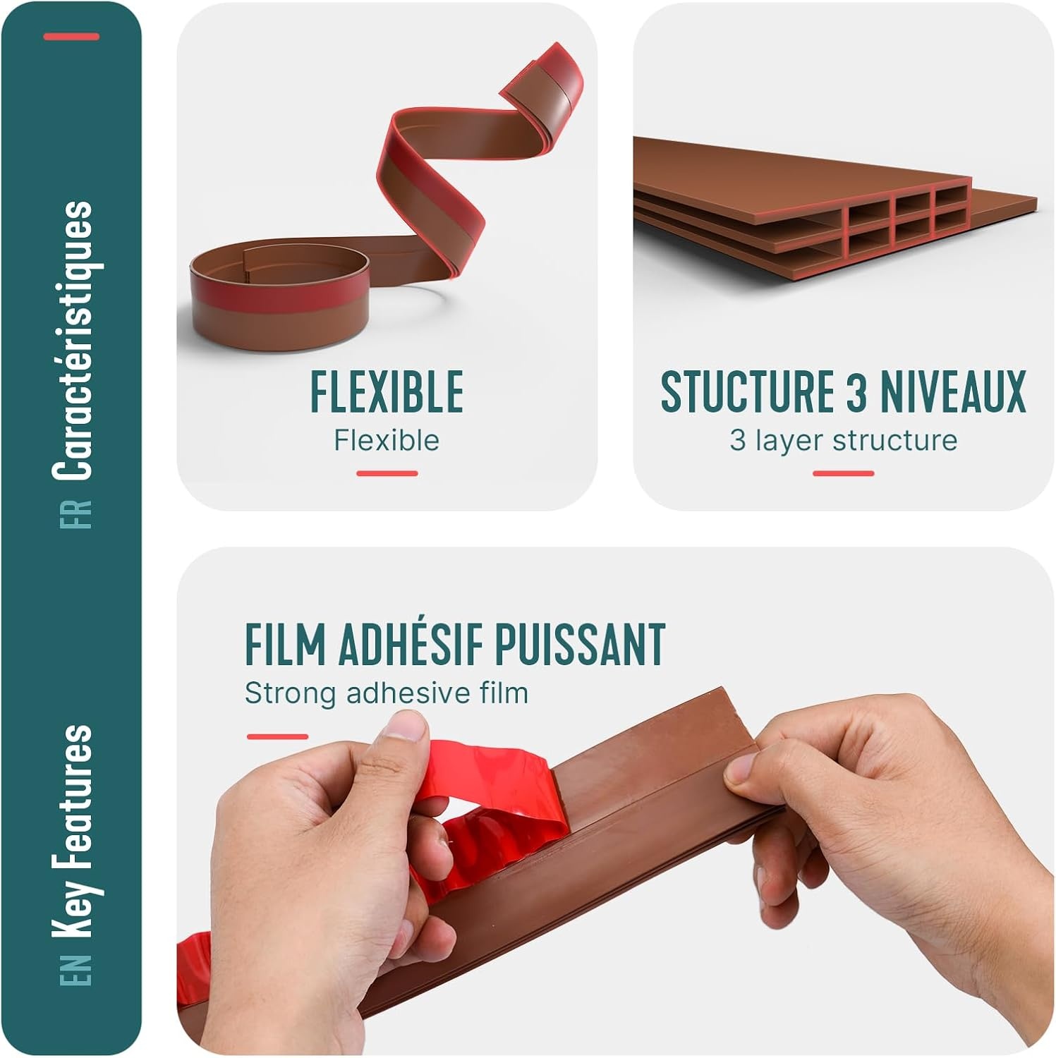 VOUNOT Bruine Deurstrip 100x5 cm - Bespaar Energie met 46% Korting!