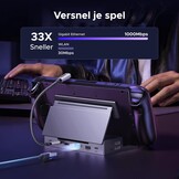 UGREEN Steam Deck Dock met 4K@120Hz DP, 10Gbps USB-datapoorten, Gigabit Ethernet, SD/TF-kaartlezer, PD 100W USB C Docking Station Compatibel met Steam Deck, ROG Ally, Legion Go, iPad Air/Pro etc.