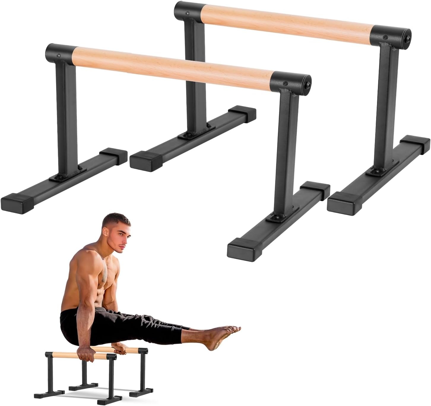 Parallettes, Calisthenics Handgrepen voor handstand, push-ups, houten push-ups, voor fitness, thuis en buiten, calestetische uitrusting