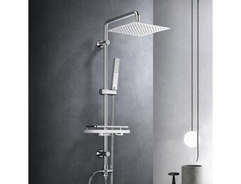 Görbach Hydromassage Douchekolom 25x25 cm - Roestvrij Staal Chroom