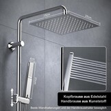 Görbach Hydromassage Douchekolom 25x25 cm - Roestvrij Staal Chroom