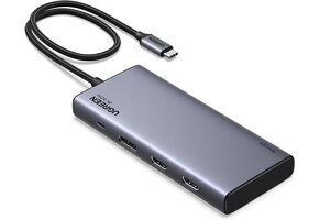 8-in-1 USB-C Docking Station Triple Display | 4K 60Hz | 2x HDMI, DP | 4x USB 10Gbps | Grijs