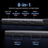 UGREEN Revodok Pro 308 USB-C Docking Station - 8-in-1 - 4K - Space Grijs