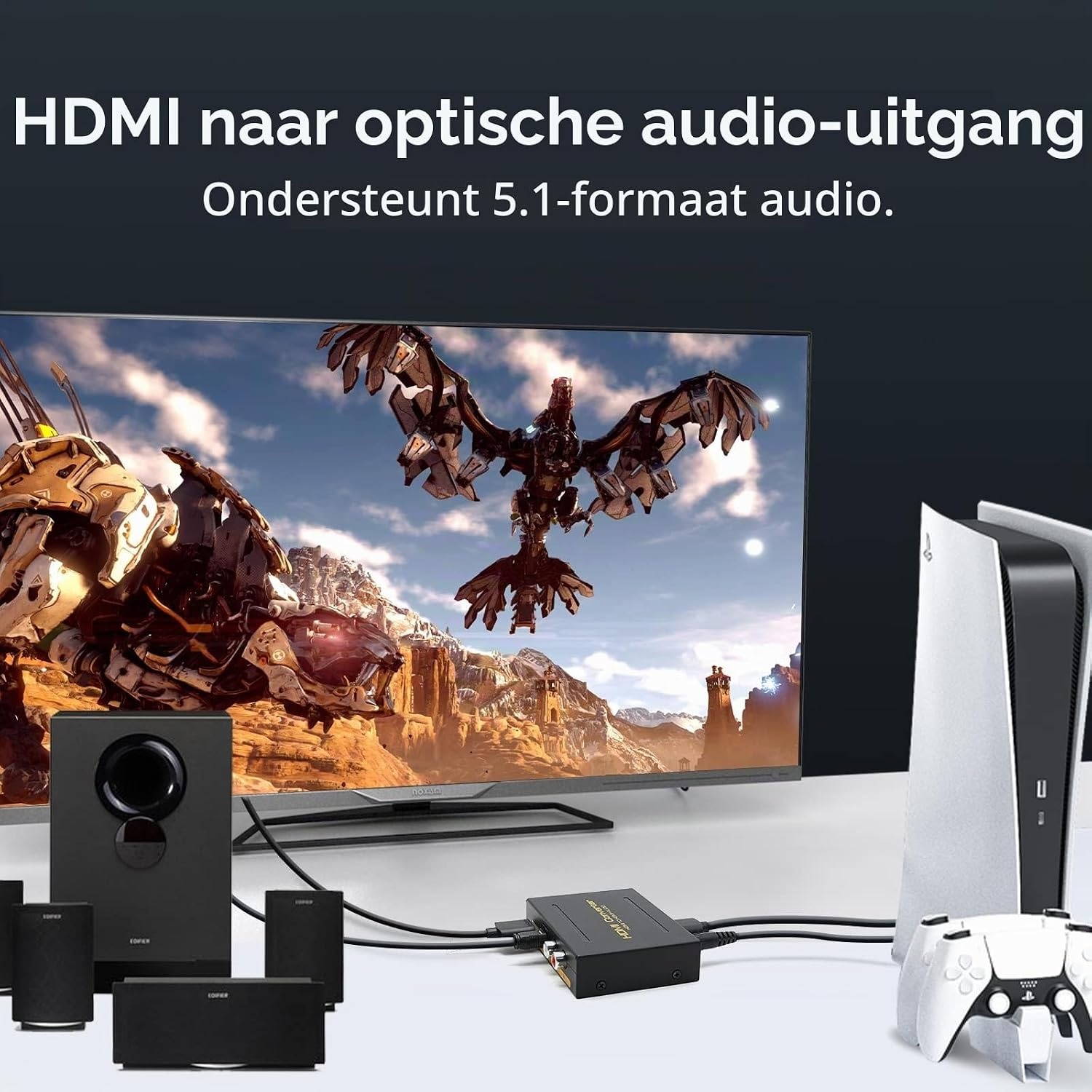 VEDINDUST HDMI Audio Extractor 4K 30Hz - Audio Converter naar Optisch SPDIF en 3.5mm RCA