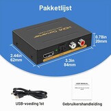 VEDINDUST HDMI Audio Extractor 4K 30Hz - Audio Converter naar Optisch SPDIF en 3.5mm RCA