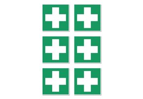 EHBO-stickers 6 stuks 5 cm Groen wit | 67% korting