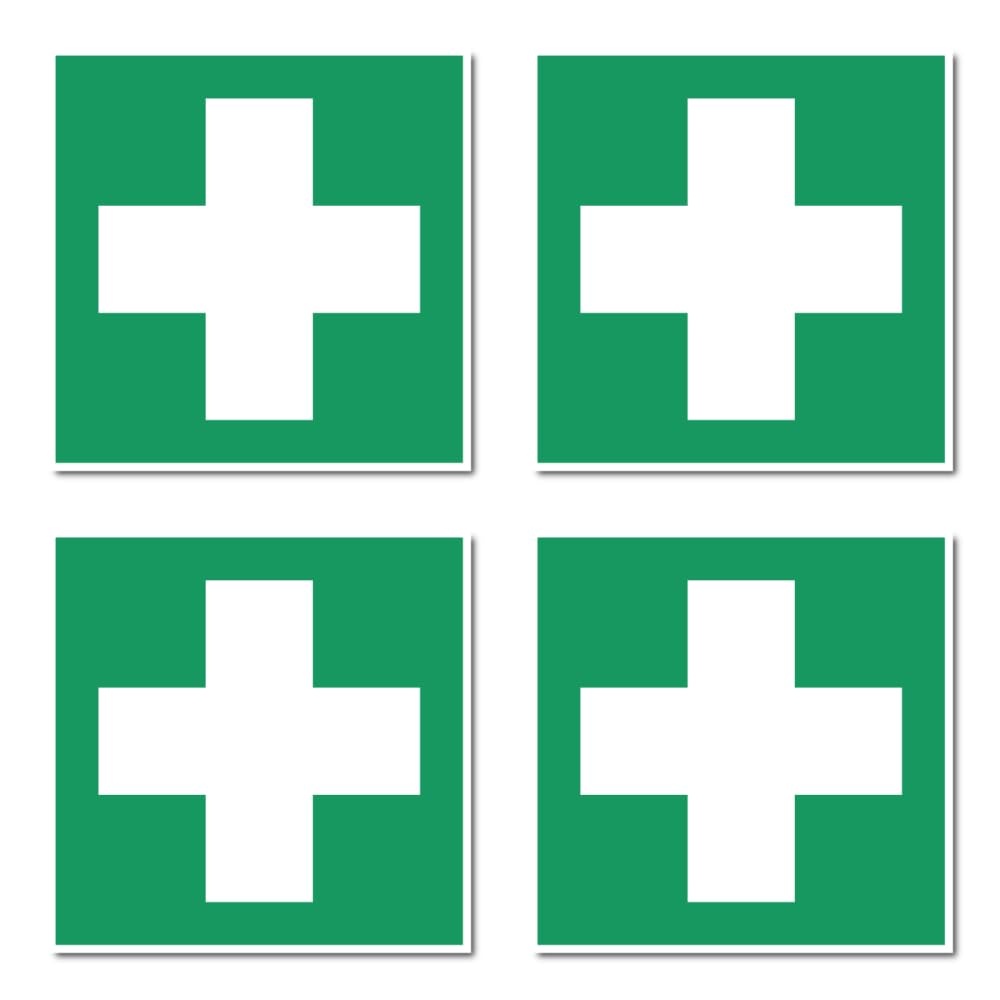 E003 EHBO-stickers 6 stuks DIN EN ISO 7010 / ASR A1,3-5 cm