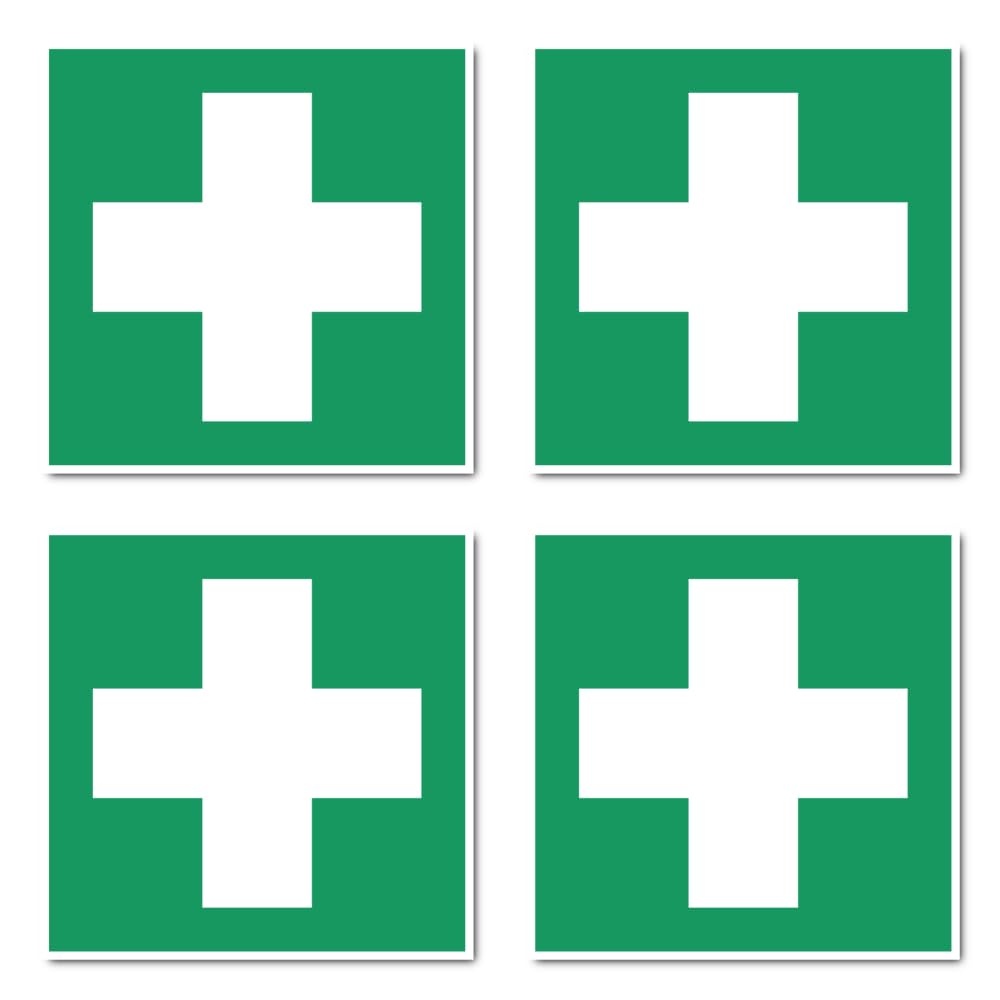 E003 EHBO-stickers 6 stuks DIN EN ISO 7010 / ASR A1,3-5 cm