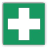 E003 EHBO-stickers 6 stuks DIN EN ISO 7010 / ASR A1,3-5 cm