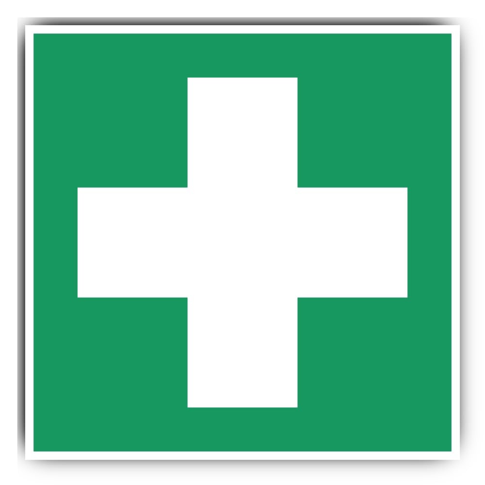 E003 EHBO-stickers 6 stuks DIN EN ISO 7010 / ASR A1,3-5 cm