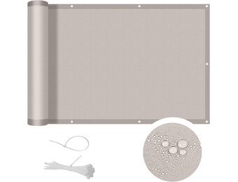 COOL AREA Balkonscherm 100 x 400 cm - Privacydoek voor Balkon en Tuin - Taupe