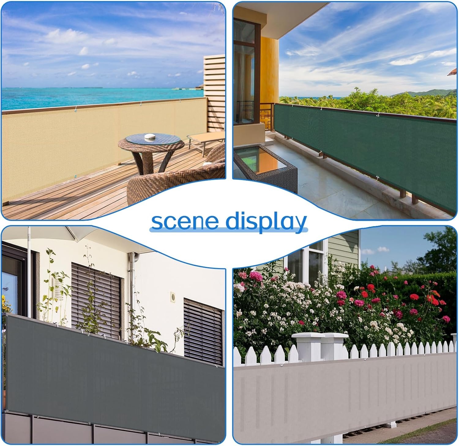 COOL AREA Balkonscherm 100 x 400 cm - Privacydoek voor Balkon en Tuin - Taupe