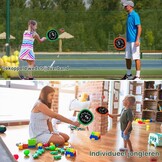 Badmintonracketset voor kinderen, beginners, lichte tennisrackets, zwembad, strand, outdoor spelletjes voor meisjes en jongens, balspelen buiten, incl. 2 sponsballen, 2 snaarballen