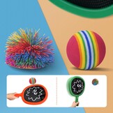 Badmintonracketset voor kinderen, beginners, lichte tennisrackets, zwembad, strand, outdoor spelletjes voor meisjes en jongens, balspelen buiten, incl. 2 sponsballen, 2 snaarballen