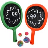 Badmintonracketset voor kinderen, beginners, lichte tennisrackets, zwembad, strand, outdoor spelletjes voor meisjes en jongens, balspelen buiten, incl. 2 sponsballen, 2 snaarballen
