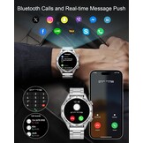 MEGALITH Slimme horloges voor mannen Fitness: Bloeddruk Hartslagmeter - Zilver Waterdichte Mens Smartwatch voor Android iOS