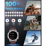 MEGALITH Slimme horloges voor mannen Fitness: Bloeddruk Hartslagmeter - Zilver Waterdichte Mens Smartwatch voor Android iOS