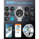 MEGALITH Slimme horloges voor mannen Fitness: Bloeddruk Hartslagmeter - Zilver Waterdichte Mens Smartwatch voor Android iOS